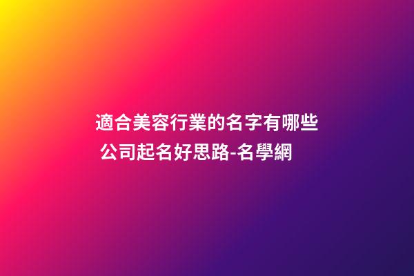 適合美容行業的名字有哪些 公司起名好思路-名學網-第1張-公司起名-玄機派